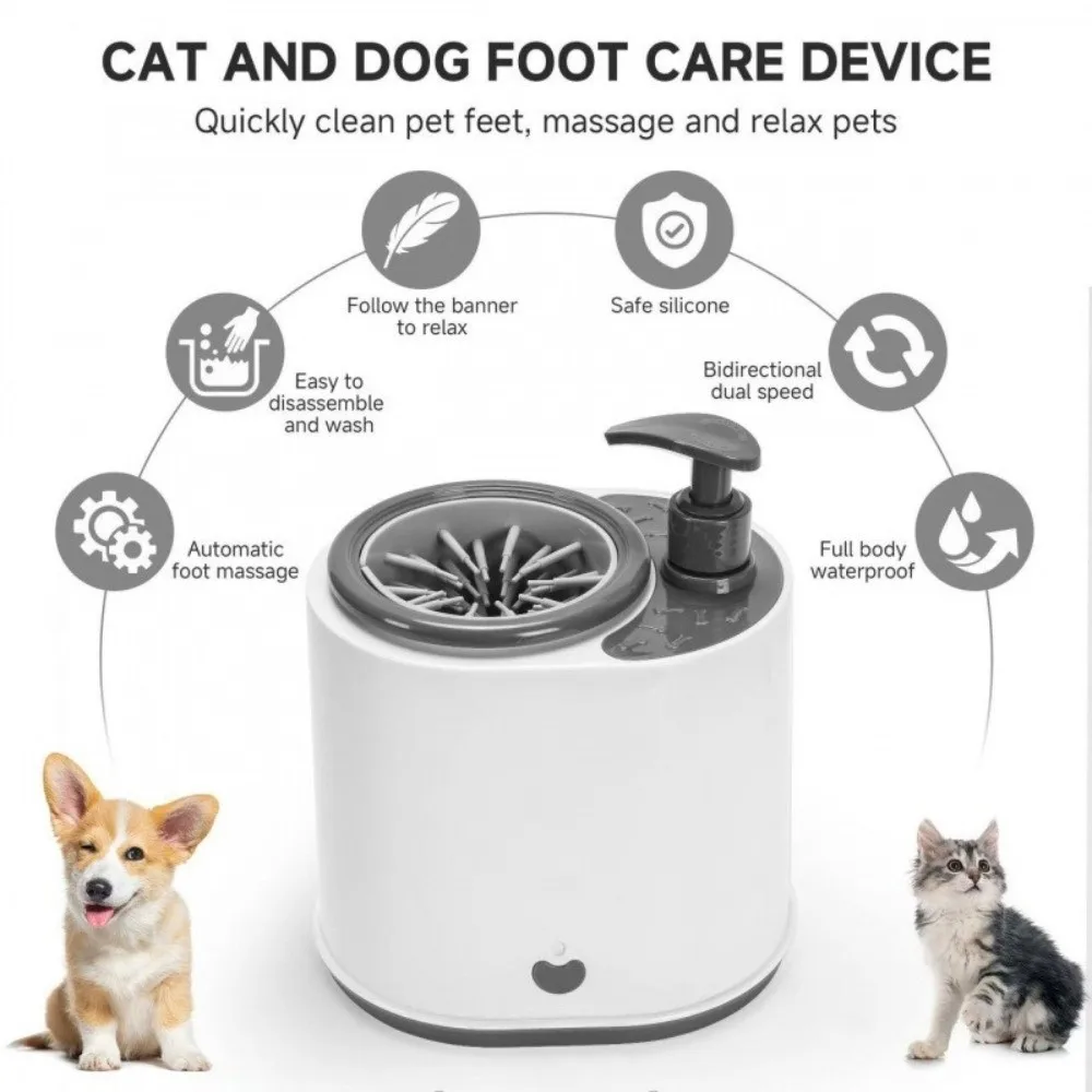 2 in 1 Automatic Pet Foot Washer Detachable Silicone Pet Paw Washing Cup with Soap Dispenser Quickly Wash Pet Paw Washer