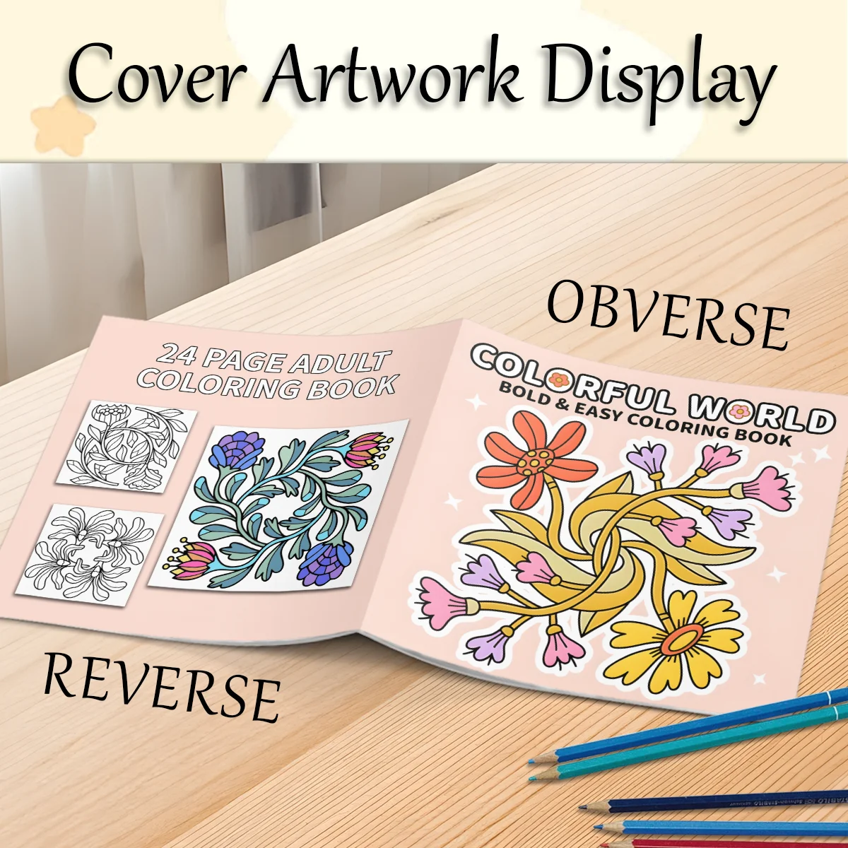 Adult Coloring Book - 7.8x7.8 Inch Flourishing Flowers Design, 24 Pages of Stress Relief and Relaxation, Perfect Gift for Year 5