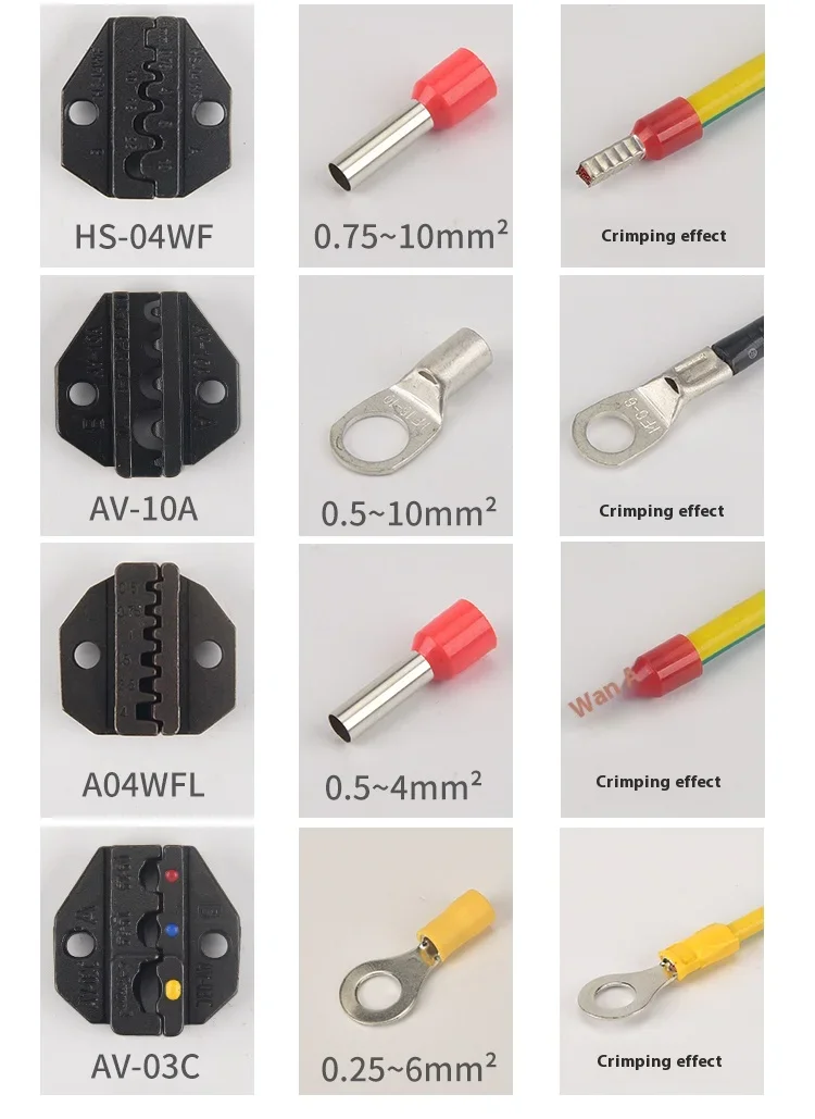 JH AM10 Pneumatic Crimping Machine 1.3T 0.6-0.8Mpa for Insulated 6mm2, Non-insul