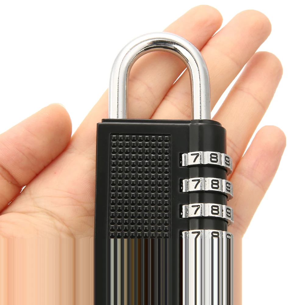 Heavy Duty 4 Dial Digit Combination Lock Weatherproof Security Padlock Outdoor Gym Safely Code Lock Black