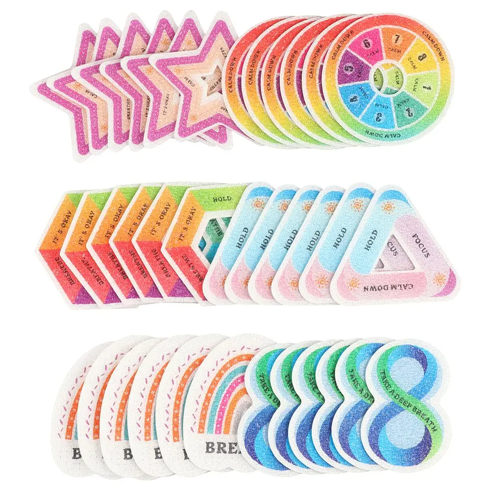 

Anxiety Calm Stickers Relief 6 Styles Sensory Strips School Supplies Reusable Rough Textured Strips Adult