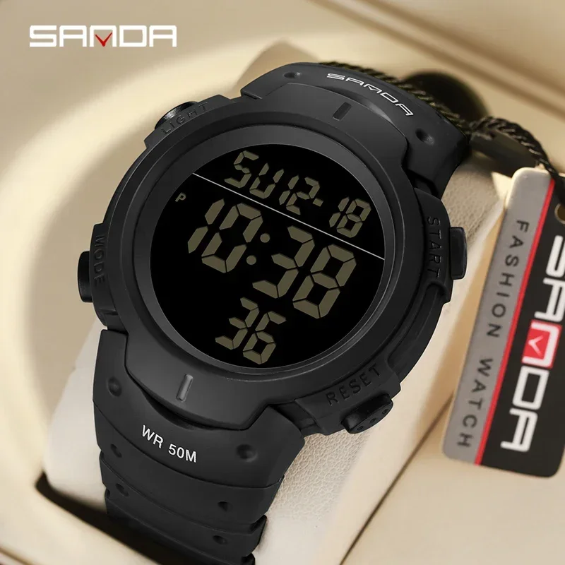 SANDA 269 Luxury Military Digital Watch for Men Waterproof Sports LED Display Electronic Digital Mens Wristwatches Alarm Relogio