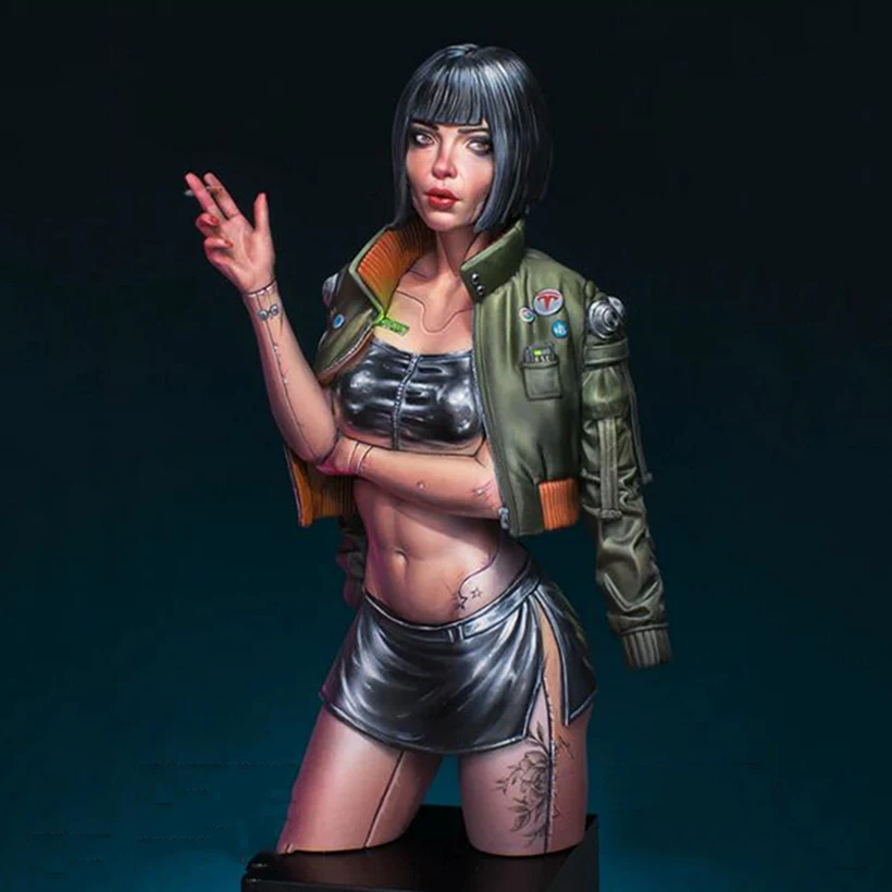 Unassambled moderne Frau Büste Soldat Harz Figur Miniatur Modell Kits unbemalt