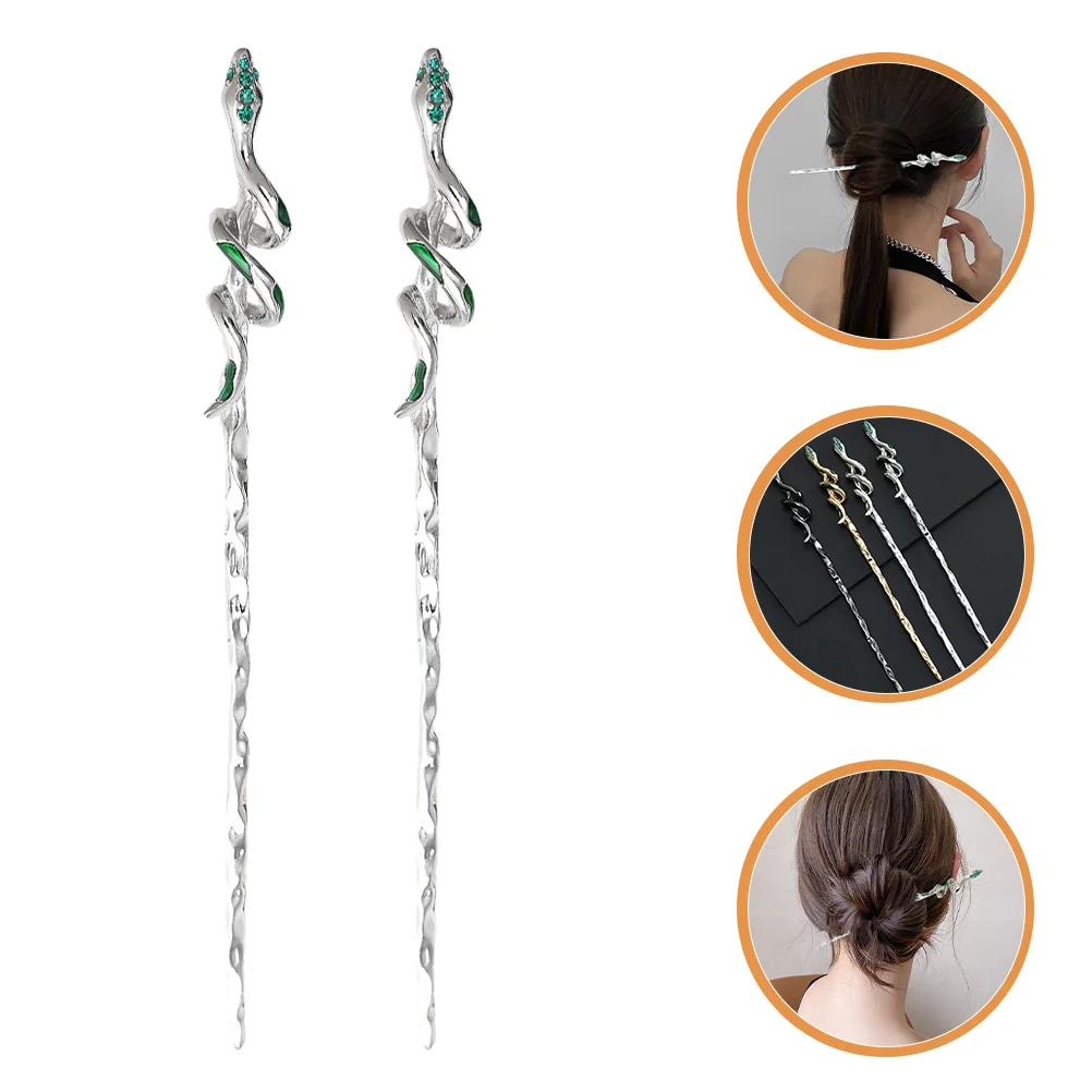 2pcs Snake Hair Chopsticks Beautiful Hairpins Hair Accessories Retro Hair Sticks