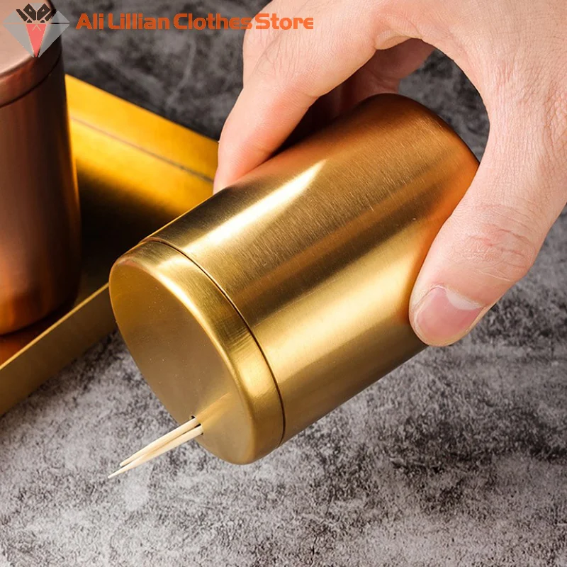 Stainless Steel Toothpick Holder Creative Home Toothpick Storage Container Portable Fall Resistant Toothpick Box For Table Decor