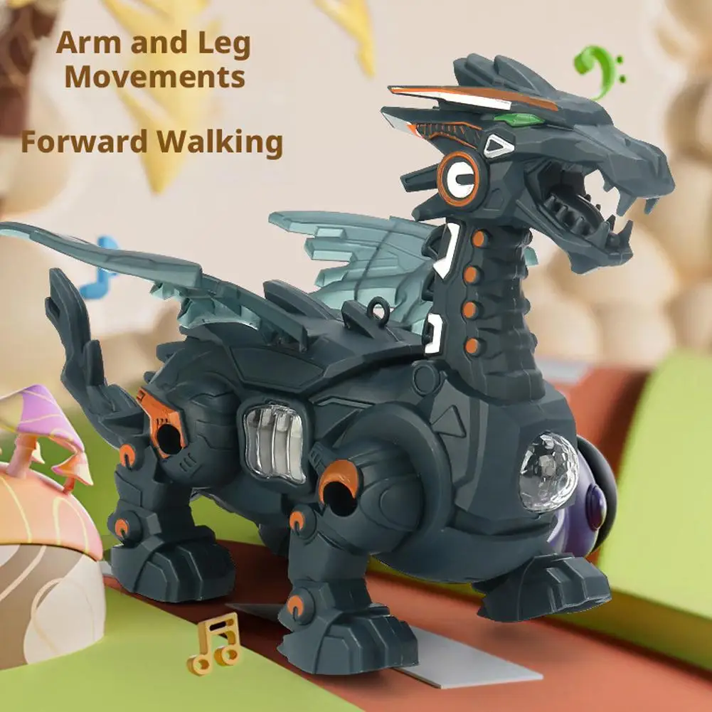 멋진 LED 조명과 움직임, 포효하는 소리가 나는 전기 기계 공룡 장난감, 남자아이 선물용 창의적인 장난감 로봇 모델