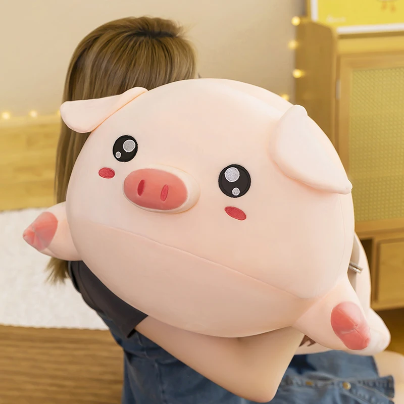 

80cm Cute Soft Shy Pig Plush Toys Office Nap Pillow Home Comfort Cushion Child Decor Christmas Gift Cotton Doll