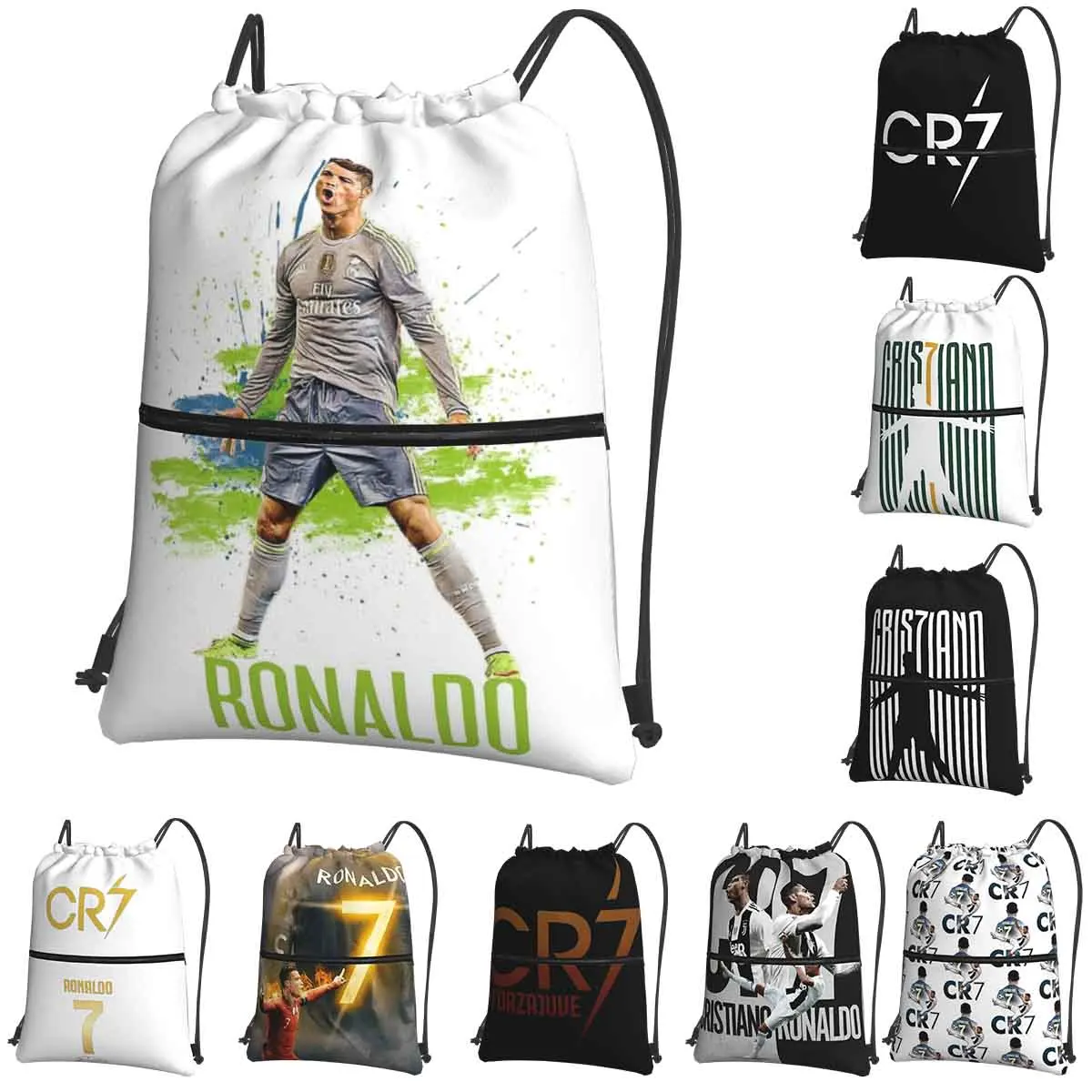 

CR7 Cristiano Ronaldo Portable Backpacks Drawstring Bag Drawstring Bundle Pocket Storage Bags For Travel Sport Man Woman