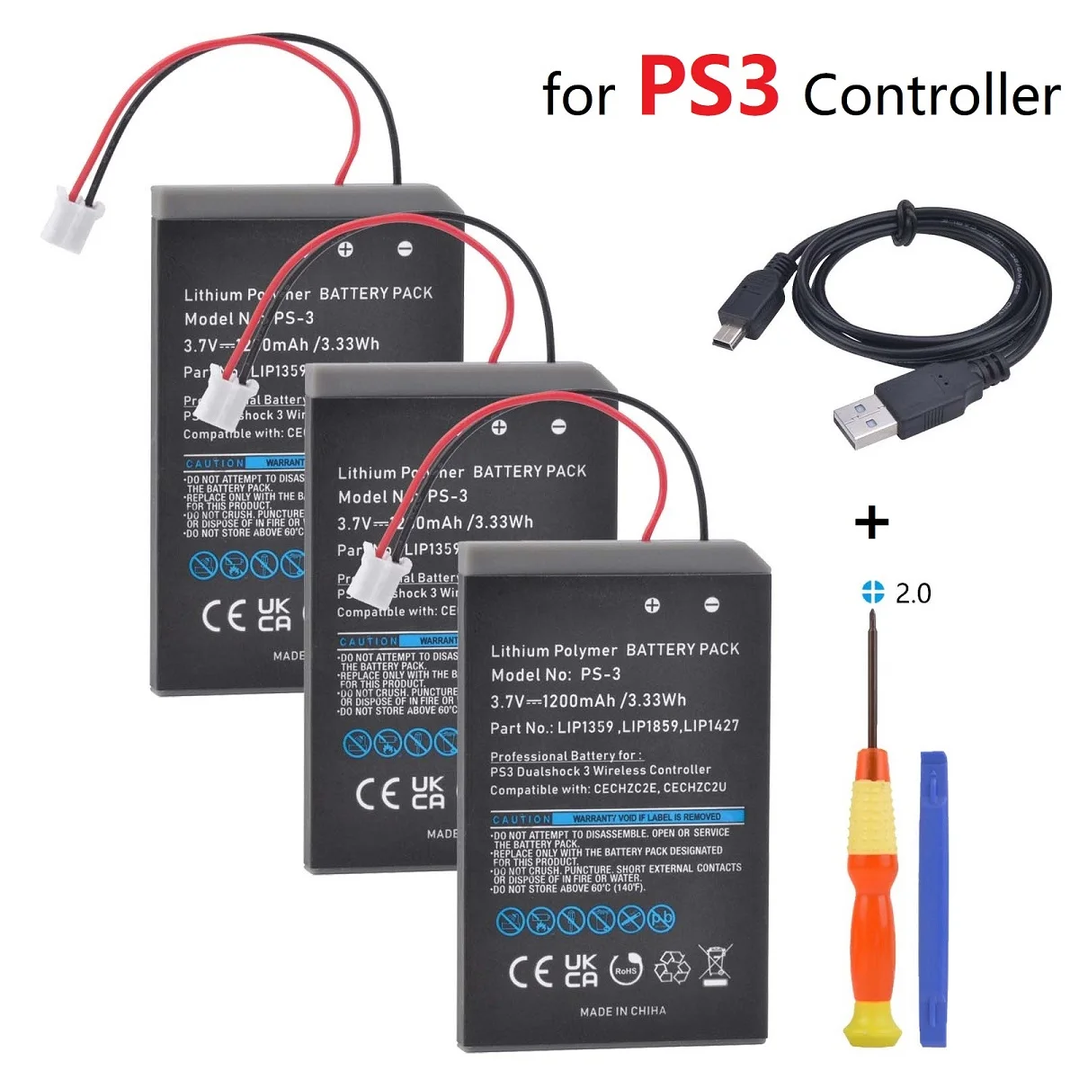 Batteria Di Ricambio Lip1359 Compatibile Con Sony Playstation 3 Ps3 Dualshock 3 Controller Wireless Echzc2E, Cachzc2U