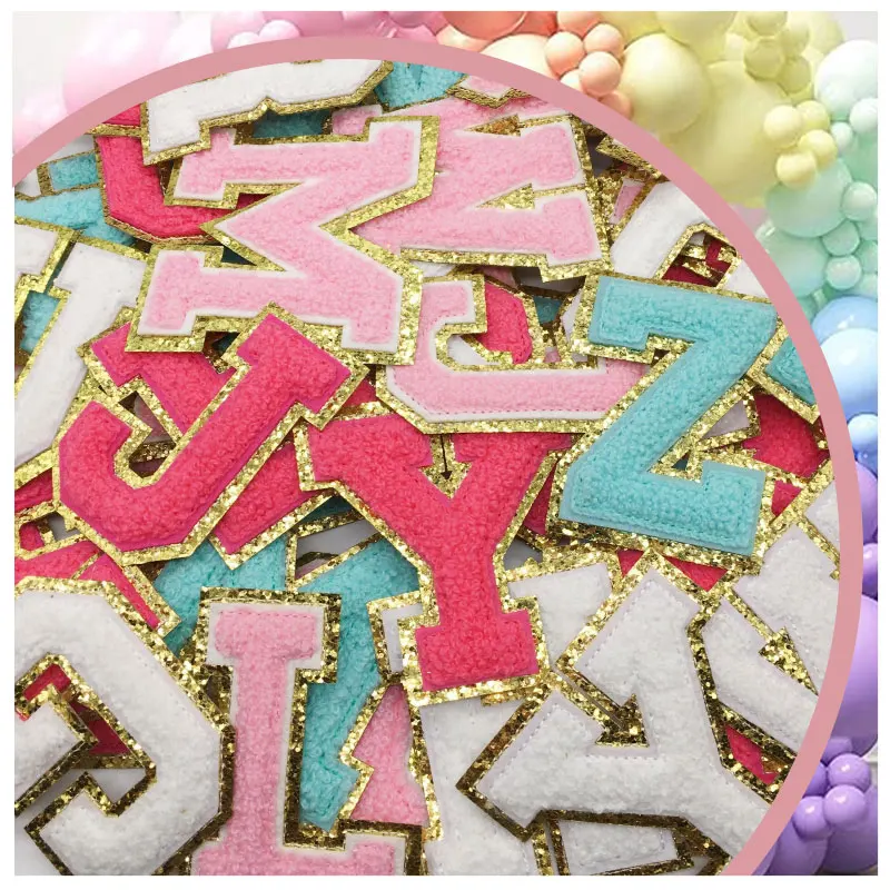 A-Z 글자 셔닐 자수 패치, DIY 패션 패치 매니아용, 4 색, 26 개
