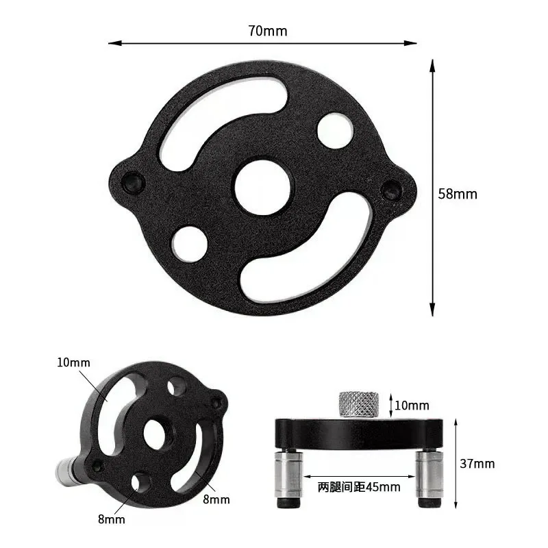 Woodworking Vertical Punch Locator - Red Positioning Tool with Stainless Steel Drill Bits (6/8/10mm) for Home Improvement