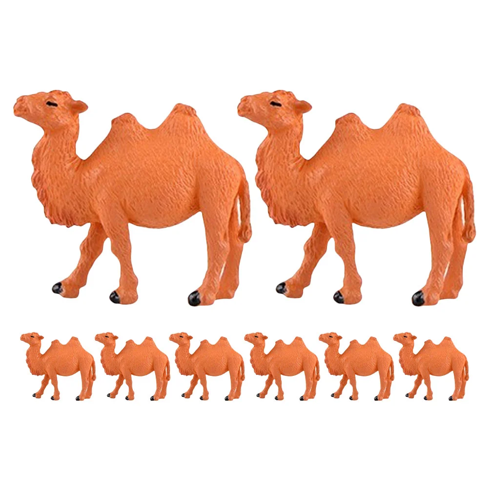 

8 Pcs Cute Micro Landscape Plastic Ornaments Plant Decor Camel Figurine for Home