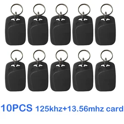Pack of 10 Dual - Frequency RFID Rewritable Access Key Tags (10pcs Black)