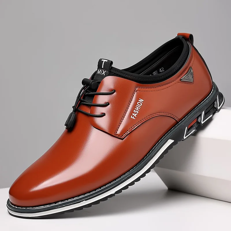 Men's Formal Shoes Cowhide Leather Shoes Banquet Professional Men's Comfortable Low Top British Casual Shoes Large Size Shoes