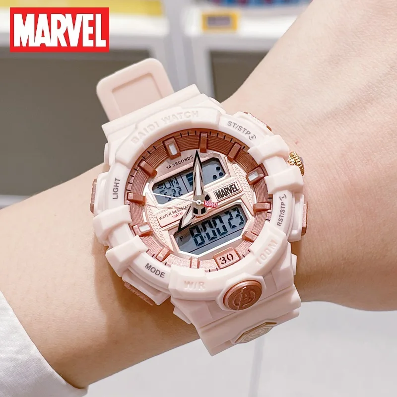 Marvel Woman Black Widow Dual Display Sport Quartz Digital Wristwatch Multi Function The Avengers Spider Man Venom Unisex Clock
