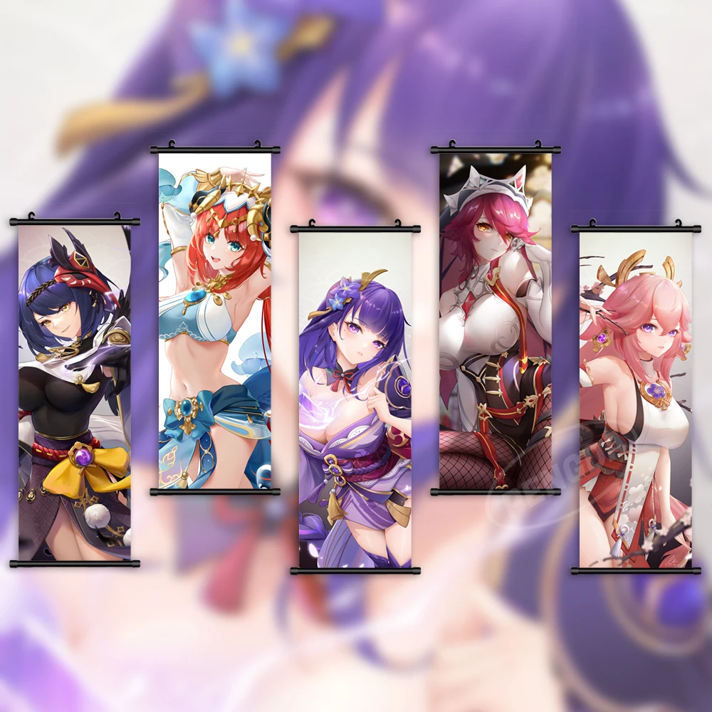 

Canvas Print Genshin Impact Painting Wall Art Beelzebul Picture Poster Game Home Decor Kujo Sara HD Hanging Scrolls Living Room