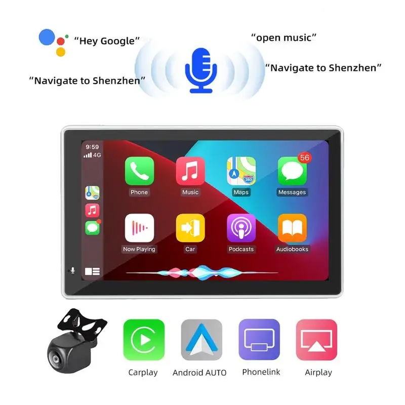 

Беспроводная автомобильная стереосистема с сенсорным экраном 7 дюймов, портативная автомобильная стереосистема с зеркальным соединением, автомобильные аудиоприемники BT, гарнитура для звонков, 256 Мб