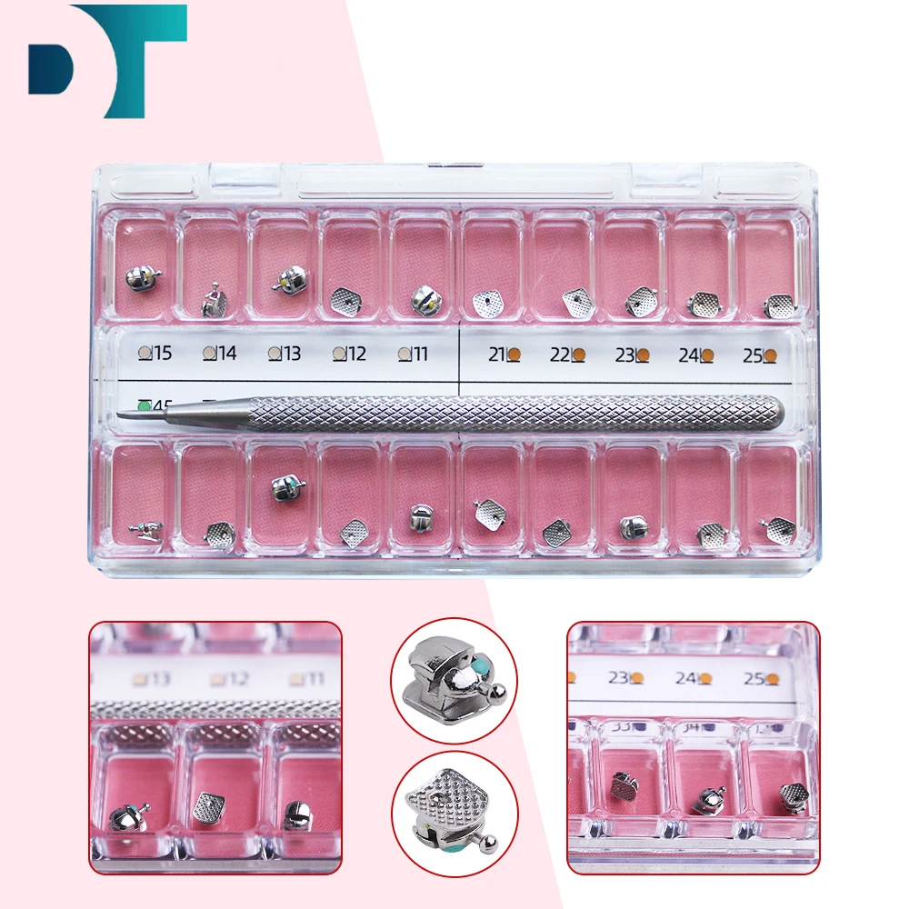 20pcs/set Dental Orthodontic Brackets Brace High Quality Ball Shape Mesh Base  on ArchWire Dentistry Materials