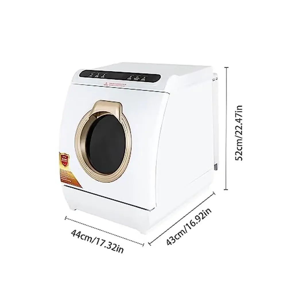 Portable Countertop Dishwasher 900W 5 Cleaning Modes 360° Dual Spray Air-Dry 3-in-1 Function Ideal Small Spaces & On-The-Go 2