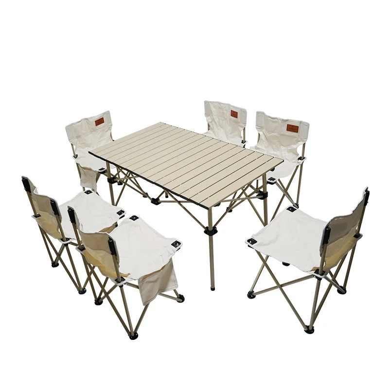 Hewolf Outdoor Folding Table And Chair Set Portable Picnic Table 7piece Outdoor Selfdriving