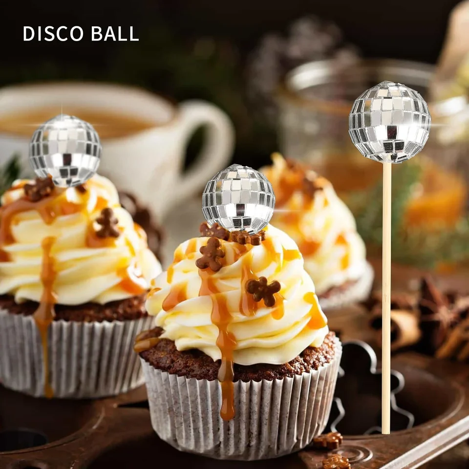 20 pezzi Mini palline decorative per torte, sfere in schiuma dorate di