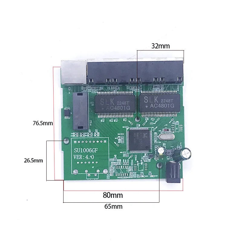 고속 스위치 이더넷 TAP 스위치, 시스템 통합 모듈용 허브 PCB 모듈 보드, 5 포트 네트워크 스위치, 10, 100, 1000mbps