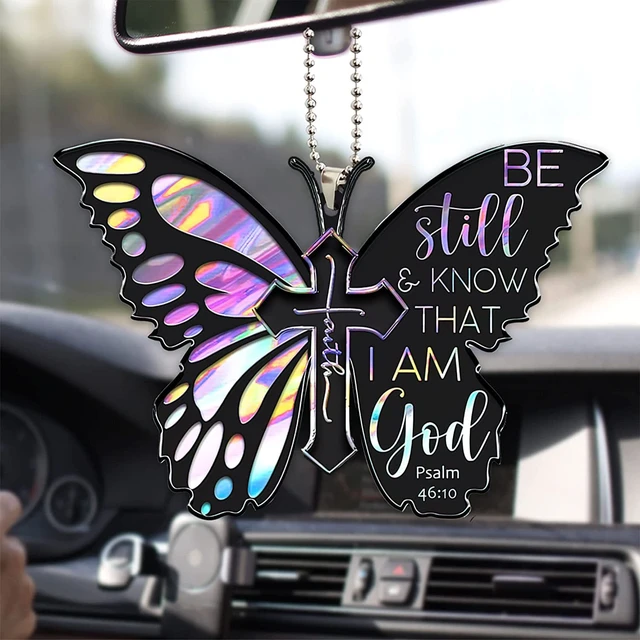 Schmetterling Kreuz Hängende Dekoration Für Auto Sunflower Schmetterling  Auto Charme Rückspiegel Zubehör Auto Innen Decor Anhänger - AliExpress