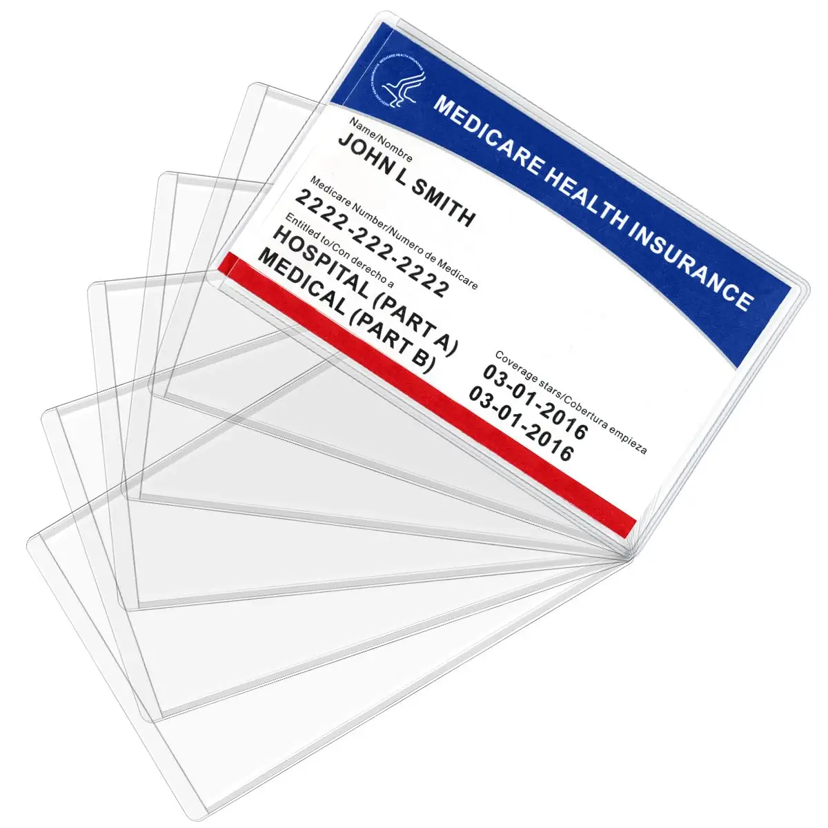 Medicare Card Holder Protector Sleeves 6/12Pcs for Medicare Business Social Security Card