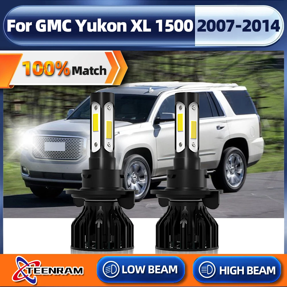

20000LM 120W 9007 дальнего ближнего света Авто светодиодные фары 6000K белые Автомобильные фары для GMC Yukon XL 1500 2007-2010 2011 2012 2013 2014