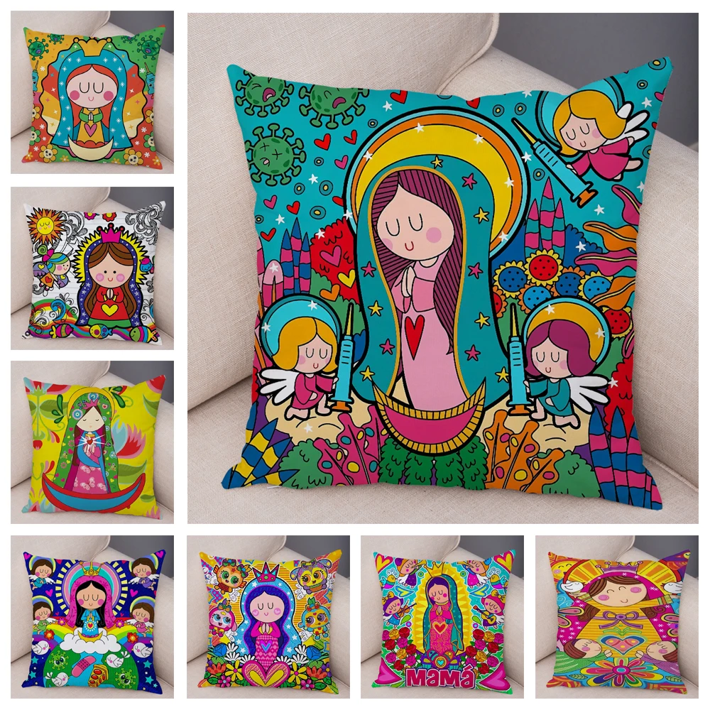 

Virgin Mary Art Print Sofa Cushion Pillow Cover Home Decoration Party Car Bedding