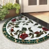 Door Entry Mat Entrance Doormat House Outdoor Floor Carpet Semi-circular Rug Floral Style Home Decoration Rugs Felpudo 입구 현관 매트 1