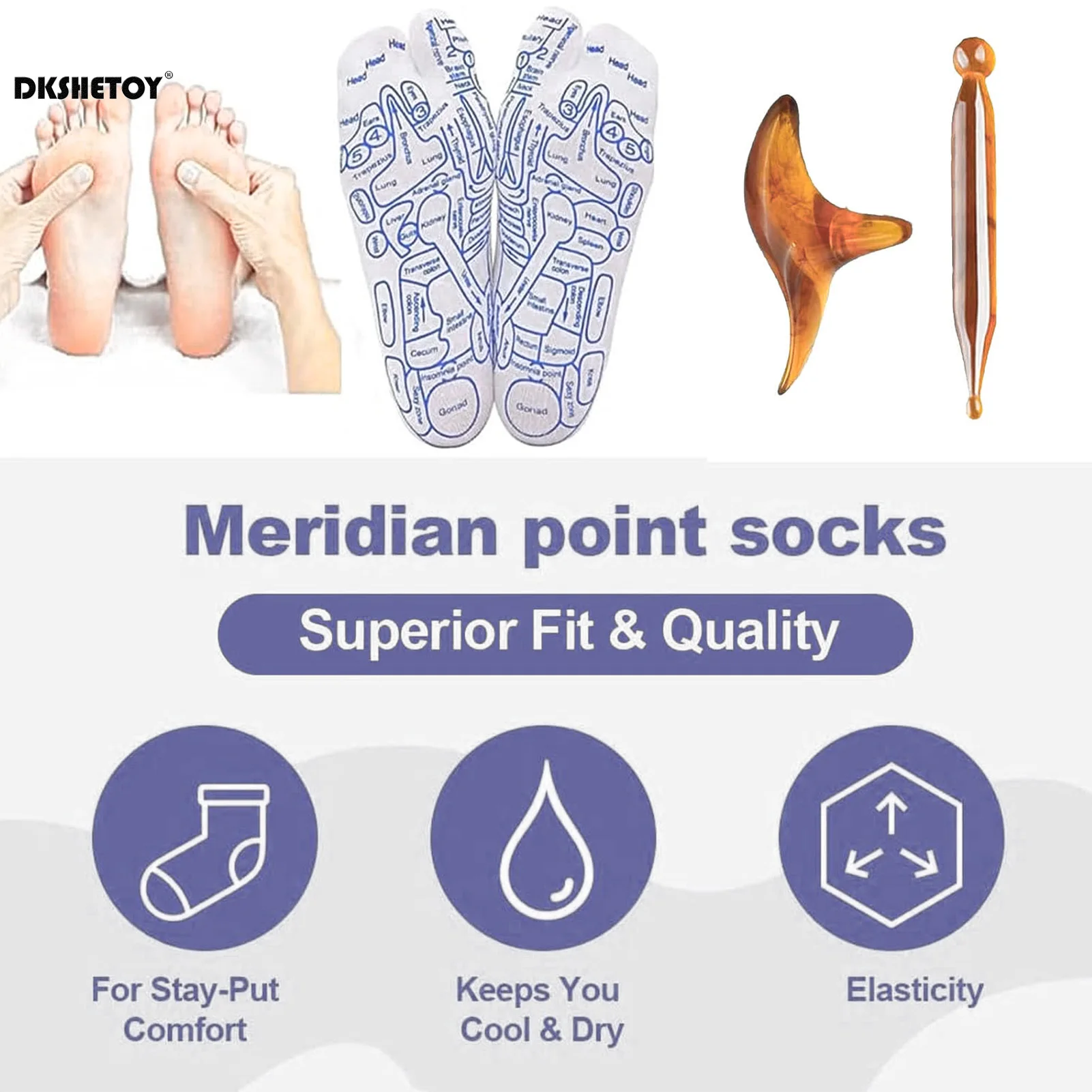 Foot Massage Socks 1 set Foot Massage Acupuncture Point Socks Muscle Relaxation Massager Relieve Tired Feet Reflexology Sock Foot Point Tool