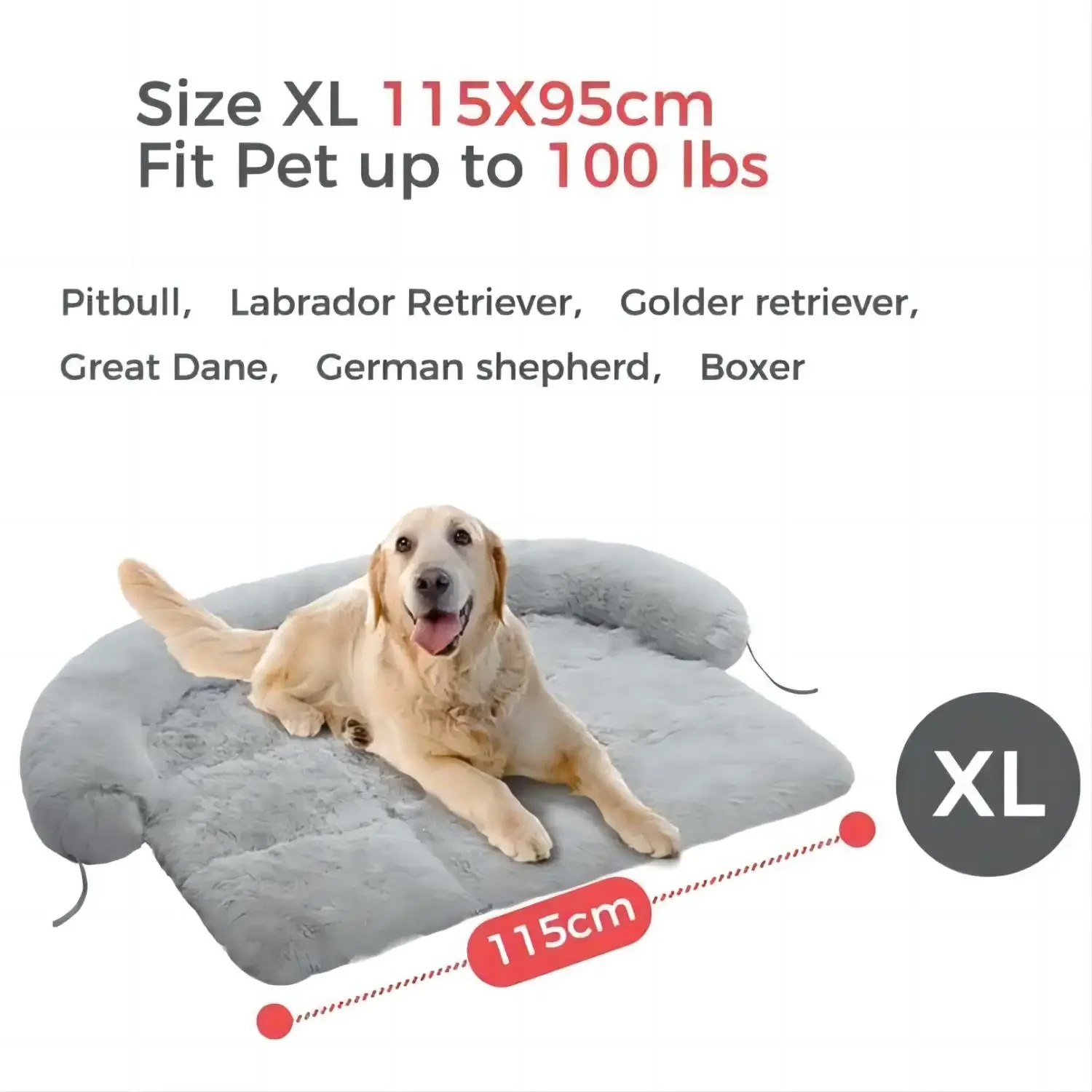 Dog Bed Large Sized Dog, Fluffy Dog Bed Couch Cover, Calming Large Bed, Washable Mat Protector