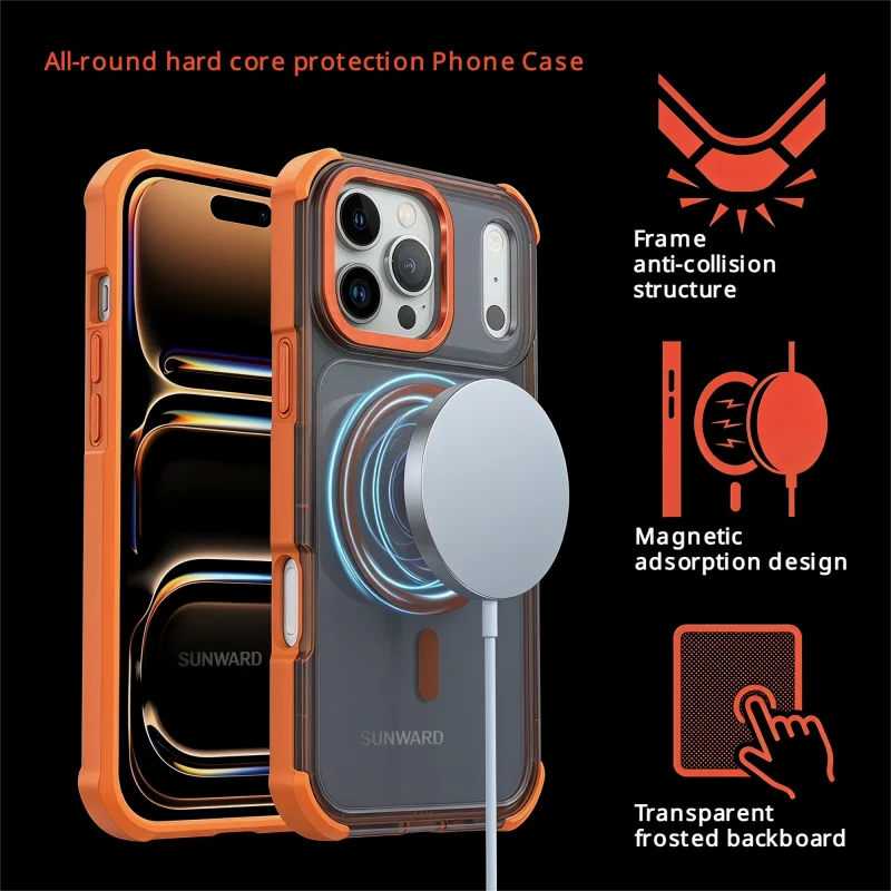 Luxury Magnetic Shockproof Matte Translucent Phone Case