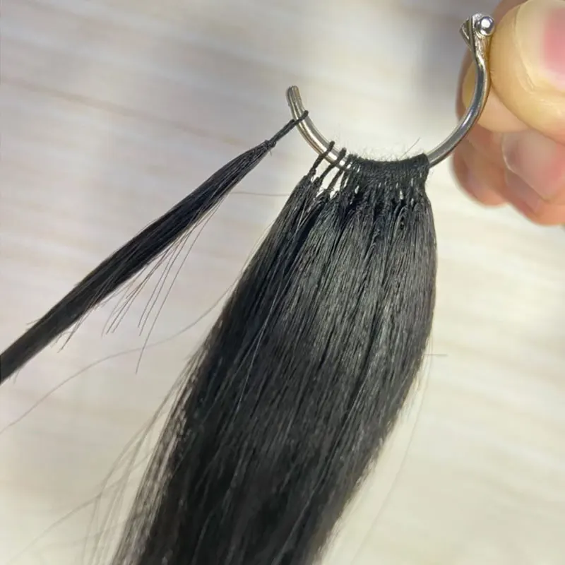 Human Hair Extensions Feather Hair Extension 100% Remy Human Hair Silky Straight Wig Natural Color 200 PCs/Lot