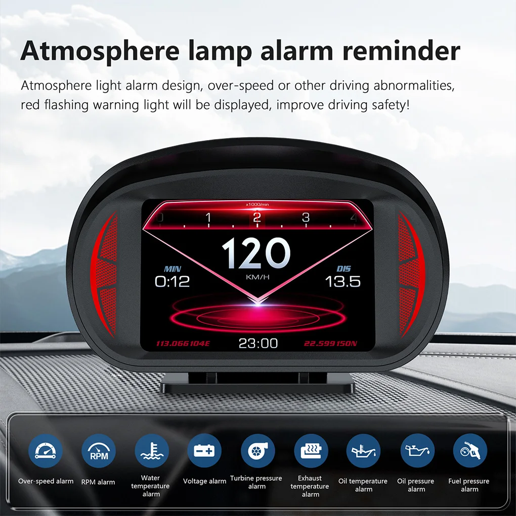 

Multi-Functions Dual System Gauge Speedometer Meter Professional Driving Turbo Speed Alarm Intelligent Inclinometer