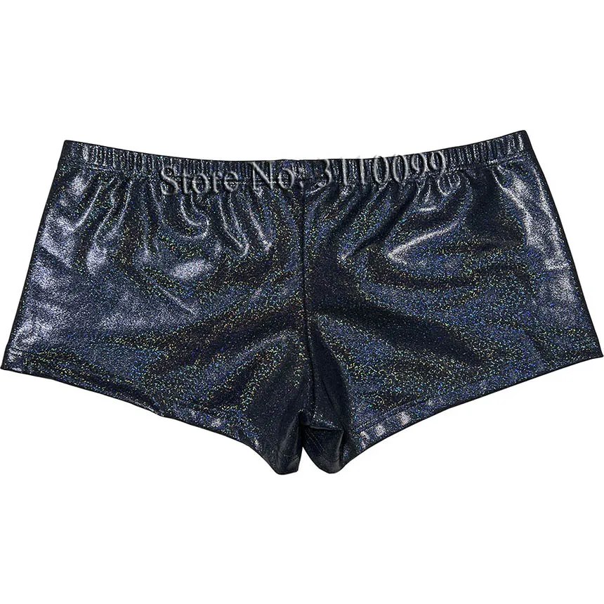 Men's Soft Dazzle Leather Boxer Briefs Underwear Bulge Pouch Panties Hot Trunks