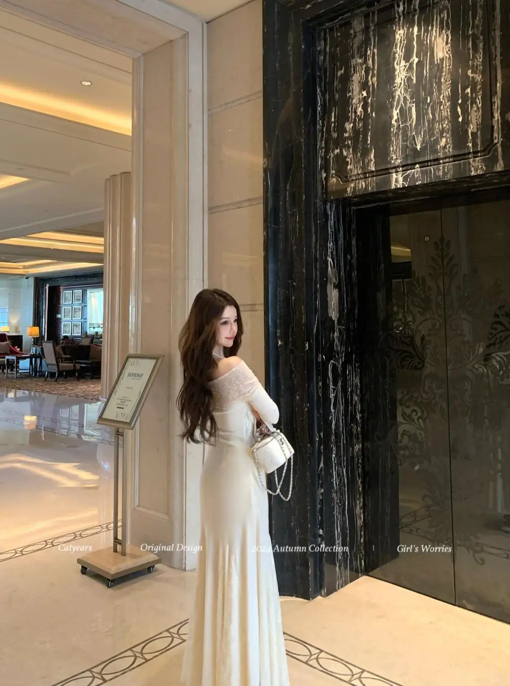 Vestidos de punto nuevos de otoño e invierno para mujer, cuello alto, manga acampanada, encaje de retazos, corte sirena, moda coreana, Vestidos para mujer