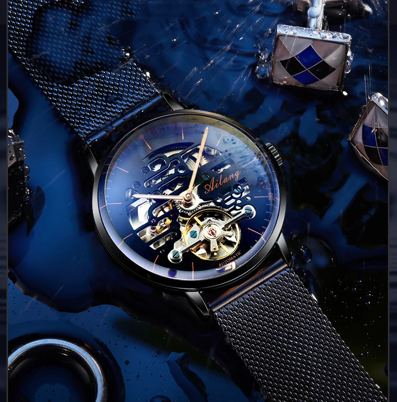 AILANG Nuovo di zecca, orologio meccanico alla moda per uomo, cinturino in pelle, impermeabile, luminoso, automatico, tourbillon_voghion.com