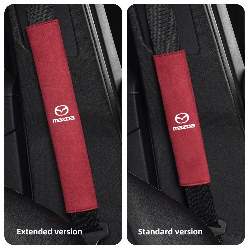 마쓰다 2 6 CX-5 CX-80 CX-70 CX-90 MX-30 CX-60 CX-50 CX-30 BT-50용 스웨이드 가죽 자동차 안전벨트 어깨 커버 2개