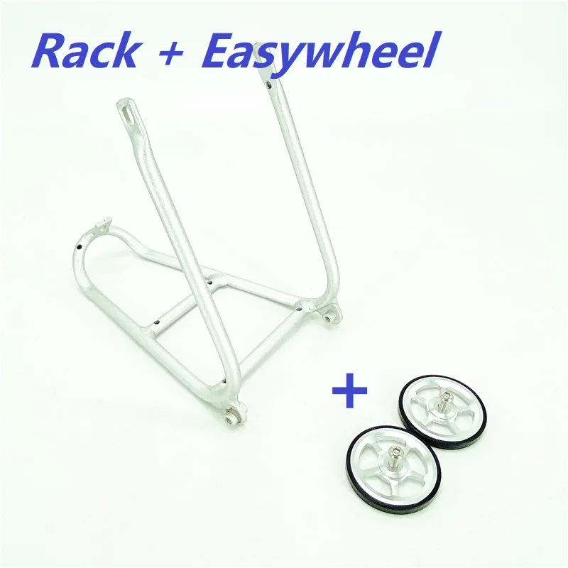 Portapacchi Posteriore In Alluminio CNC Per Bici Pieghevole Brompton E 3sixty United Trifold - Leggero 364g - Rosso/Nero