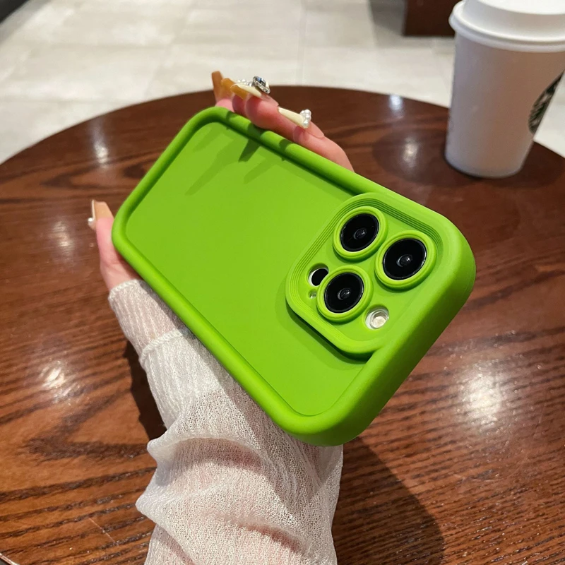 thumbnail image 1 of Funda de teléfono suave de Color caramelo de lujo para iPhone 16, 15, 14, 13, 12, 11 Pro Max, 14, 15, 16 Plus, Mini X, XR, XS Max, 7, 8Plus, cubierta a prueba de golpes, 1 of 5