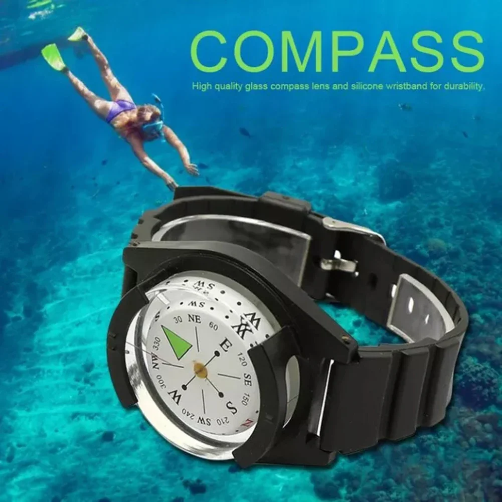 Waterproof Compass 1pc Waterproof Wrist Outdoor Hiking Camping Diving High Precision Compas Diving Camping Outdoor Activity