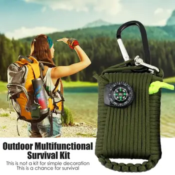 Outdoor Survival Kit Set Camping Equipment Travel Multifunction First Aid EDCEmergency Supplies Tacticals For Wilderness 2