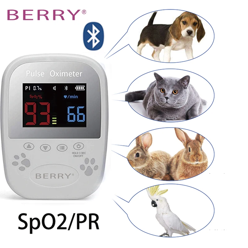 

Pet Digital Oximeter Dog Cat Rabbit Bird Health Monitoring Nursing Buzzer Alarm With Bluetooth Veterinary Animal Pr+spo2 Probe