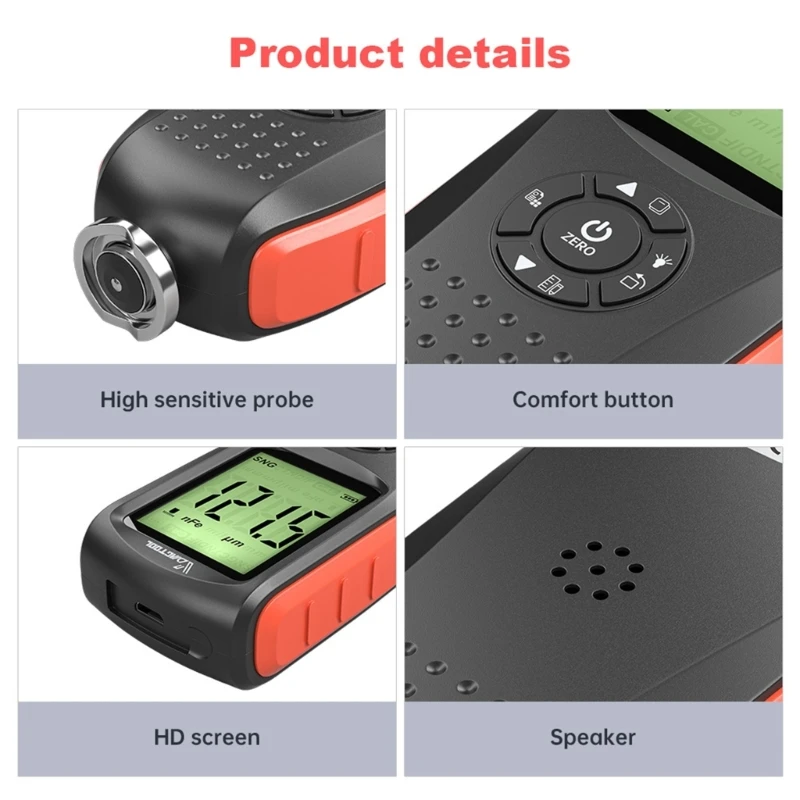 

VC200 Digital Painting Detector Meter Mini LCD Coating Thickness Gauge Automotive Digital Calibration IntelligentsSensor