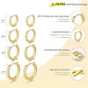 Boucles d'oreilles circulaires en acier inoxydable pour femmes, 4 paire/ensemble, petits cerceaux classiques à hélice, anneau Huggie, Piercing du Cartilage, bijoux