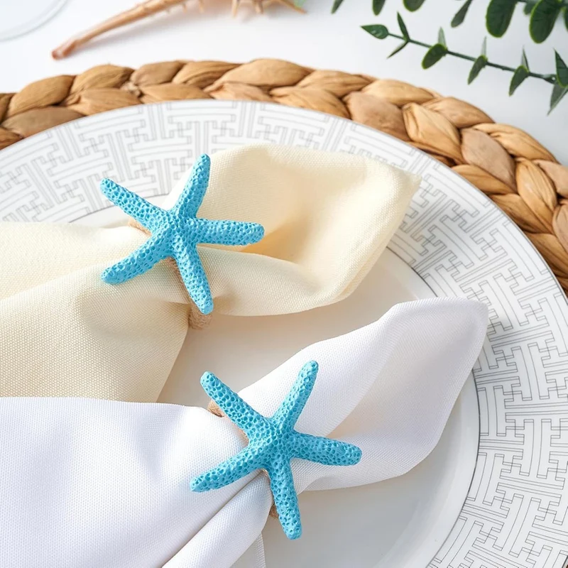 Starfish Napkin Rings Set Of 12 Ocean Coastals Nautical Wedding Holiday Party Beach Table Decor