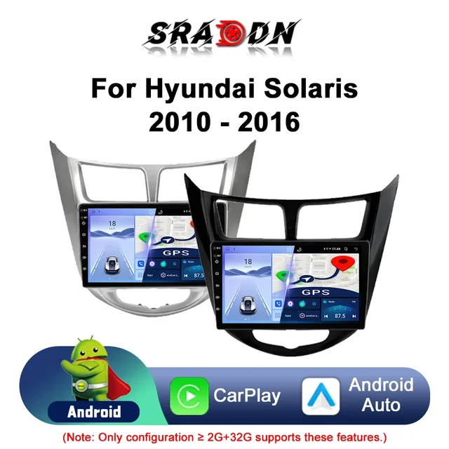 For Hyundai Solaris Verna Accent 2010 - 2016 Car Radio Android Automotive Multimedia Player GPS Navigaion Carplay Auto Stereo