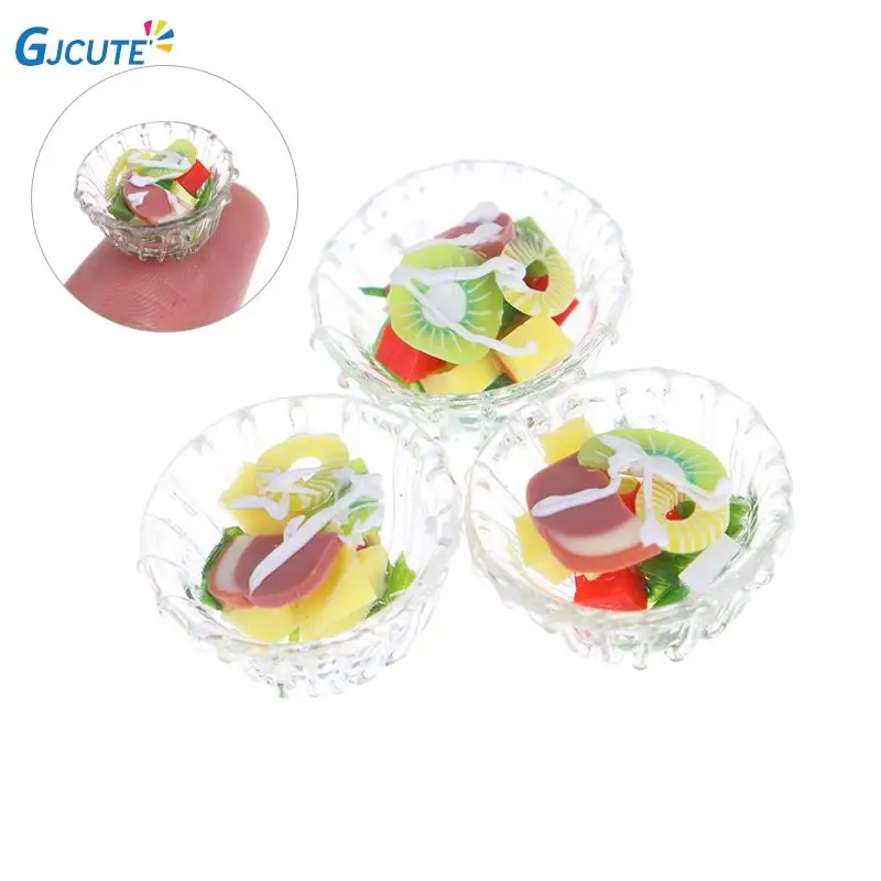 1PC Miniature Dollhouse Vegetable Salad Bowl Mini Play Food Doll House Kitchen Accessories Toy 1:12 Scale kitchen toys pretend kitchen toys pretend food toys